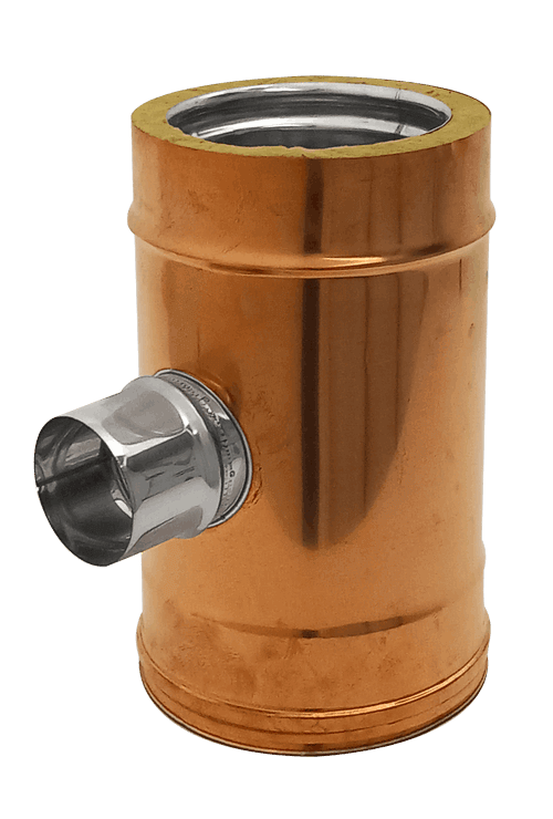 Raccordo a 90° Ridotto acciaio su tubo Rame / Inox AISI 316L doppia parete coibentato lana di roccia